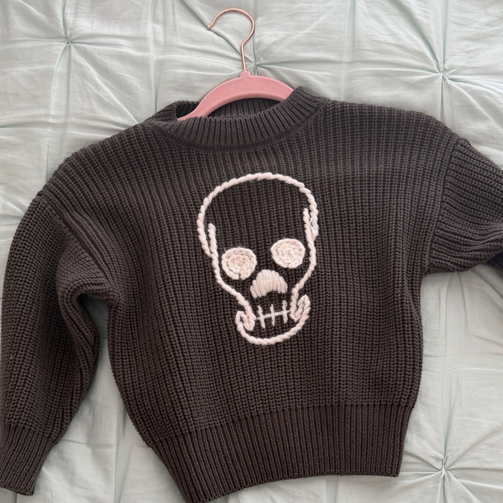 Kids Skull Sweater - Dark Gray